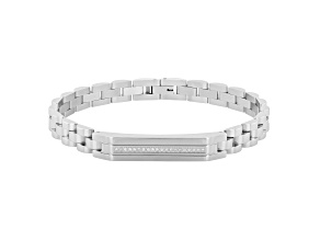 0.10ctw Diamond and Stainless Steel Bracelet