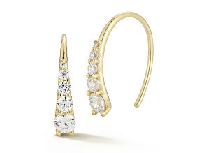 Rachel Zoe 14K Yellow Gold Over Sterling Silver Cubic Zirconia Graduated Threader Earrings