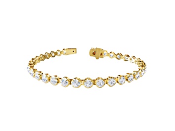 Picture of White Lab-Grown Diamond E-F VVS-VS 14k Yellow Gold Tennis Bracelet 5.84ctw