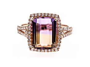 10K Rose Gold Ametrine & Diamond Ring