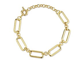 Rachel Zoe 14K Gold Over Brass Open Rectangular Link Bracelet