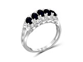 Black Sapphire Rhodium Over Sterling Silver Ring 1.63ctw