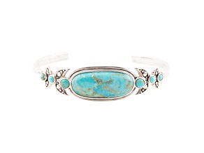 Barse Jewelry Emile Blue Turquoise Silver Cuff Bracelet