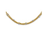 18K Yellow Gold Diamond 3 Strand 18 Inch Necklace