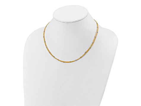 18K Yellow Gold Diamond 3 Strand 18 Inch Necklace