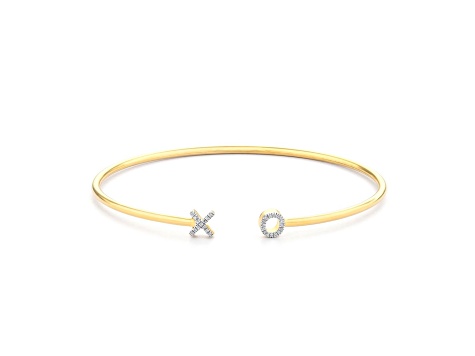 エンデイ　ウィジュ White Diamond 14k Yellow Gold Over Sterling Silver Cat