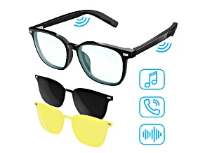 Bluetooth Smart Glasses w/ Multi-Lens- Mic, Audio, IP65, 5hr Battery