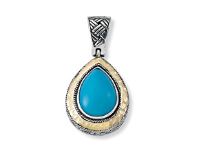 Silver Treasures by Samuel B. 16x12mm Sleeping Beauty Turquoise Silver & 18k Gold Enhancer