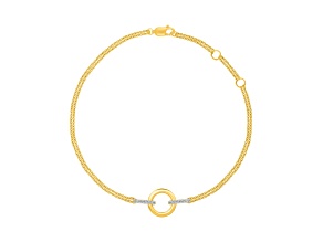 White Diamond 14K Yellow Gold Over Sterling Silver Bracelet 0.08ctw