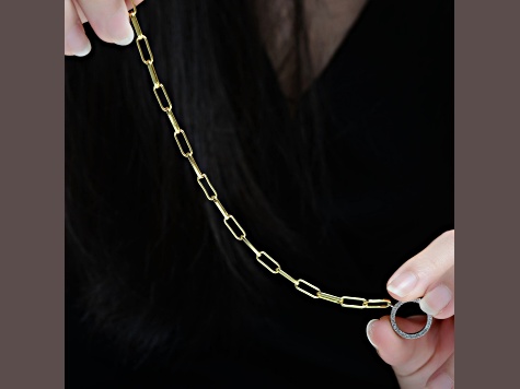 Clear Cubic Zirconia , Two-Tone over Brass Toggle Clasp Link Bracelet