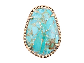 Barse Jewelry Blue Composite Turquoise Gold Tone Refined Statement Ring