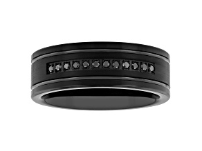 0.10ctw Black Diamond Black IP Tungsten Band