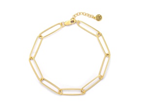 14K Yellow Gold Over Sterling Silver Paperclip Chain Bracelet