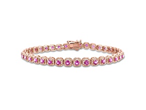 Pink Sapphire 14K Pink Gold Bracelet 3.70ctw