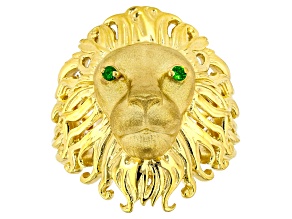 Chrome Diopside Rhodium/24K Yellow Gold Over Palladium Sterling Silver Ring 0.05ctw