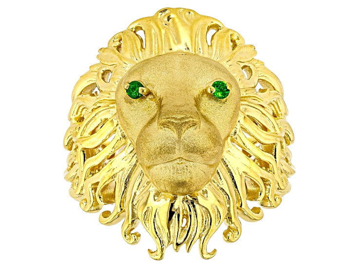 Chrome Diopside Rhodium/24K Yellow Gold Over Palladium Sterling Silver Ring 0.05ctw