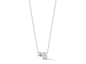 Sterling Statements Rhodium Over Sterling Silver Cubic Zirconia 2 Stone Necklace
