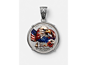 Silver Treasures By Samuel B. .999 Sterling Silver/18k Gold 250th USA Anniversary 10gm Coin Enhancer