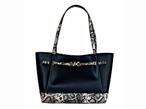 Michael Kors Reed Large Belted Tote Shoulder Handbag in Exotic Natural/Black