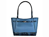 Michael KORS Reed Large Belted Tote Shoulder Handbag in Exotic Natural/Denim