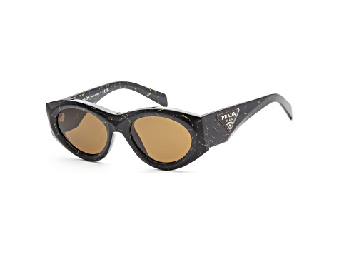 Prada Women's Fashion 53mm Black Yellow Marble Sunglasses | PR-20ZS-19D01T