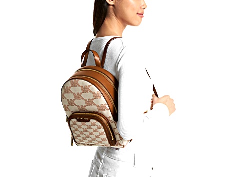 Michael Kors Jaycee Medium Jacquard Backpack in Luggage Logo