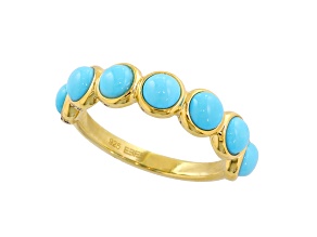 EFFY 14K Yellow Gold Over Sterling Silver Turquoise Band Ring