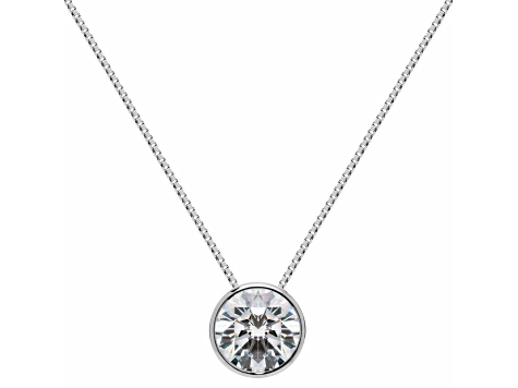 White Cubic Zirconia 14k White Gold Pendant With Chain 1.50ctw