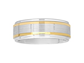 Cobalt and Rose Ion Plated Beveled Edge Band