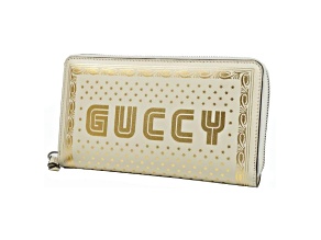 Gucci Sega Guccy Stars White Moon Gold Zipper Leather Wallet