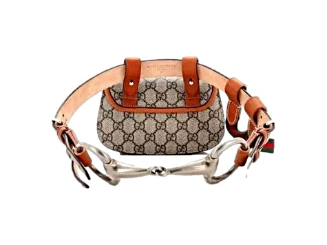 Gucci GG Supreme Monogram Web Bamboo 1947 Mini Belt Bag In Beige 75