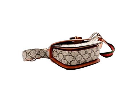 Gucci GG Supreme Monogram Web Bamboo 1947 Mini Belt Bag In Beige 75