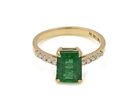 2.23 Ctw Emerald with 0.15 Ctw Diamond Ring in 14K YG