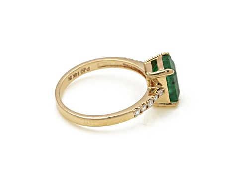 2.23 Ctw Emerald with 0.15 Ctw Diamond Ring in 14K YG