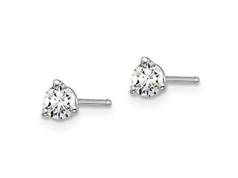 White Lab-Grown Diamond 14k White Gold G-H SI Martini Stud Earrings 0.33ctw