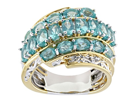 ★(YOU※)キュービックインクルージョンinブルートパーズ11ミリビーズ Teal Dauphin Apatite 24K Gold Over Palladium Sterling Silver
