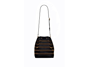 Saint Laurent Seau Studded Black Leather Crossbody Bucket Bag