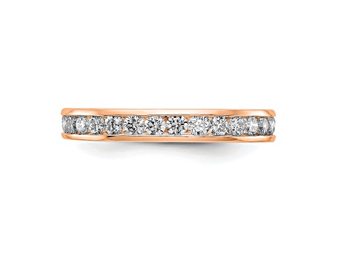 14K Rose Gold Lab Grown Diamond Polished 1 ct. Channel Set Eternity Band