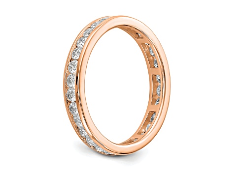 14K Rose Gold Lab Grown Diamond Polished 1 ct. Channel Set Eternity Band