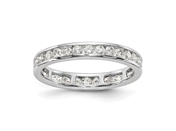 Picture of Rhodium Over 14K White Gold Lab Grown Diamond Polished 1 ct. Channel Set Eternity Band