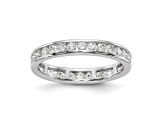 Rhodium Over 14K White Gold Lab Grown Diamond Polished 1 ct. Channel Set Eternity Band