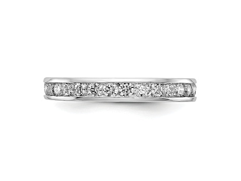 Rhodium Over 14K White Gold Lab Grown Diamond Polished 1 ct. Channel Set Eternity Band