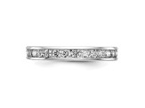 Rhodium Over 14K White Gold Lab Grown Diamond Polished 1 ct. Channel Set Eternity Band