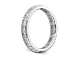 Rhodium Over 14K White Gold Lab Grown Diamond Polished 1 ct. Channel Set Eternity Band