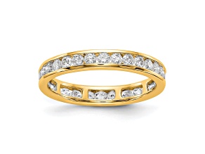 14K Yellow Gold Lab Grown Diamond Polished 1 ct. Channel Set Eternity Band
