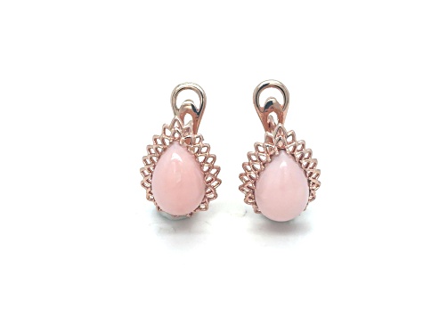 Pink Opal 14K Rose Gold Over Sterling Silver Teardrop Earrings