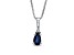 0.23ctw Pear Shaped Blue Sapphire and Round White Diamond Accent Pendant 14k White Gold
