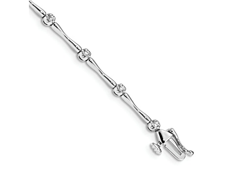 Rhodium Over 14k White Gold Diamond Bracelet