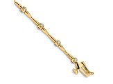 14k Yellow Gold Polished Diamond Bracelet