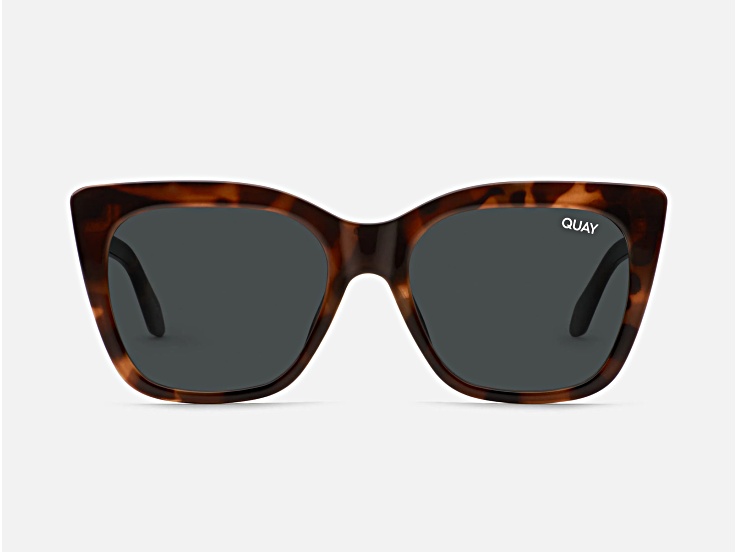Quay Notorious Tortoiseshell Square Smoke Lens Bold Dramatic Sunglasses Quay Australia | Accessories | New Quay Notorious  main image 4